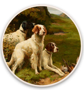Circle Sandstone Coaster "A Good Day's Sport: Game and Gun Dogs"